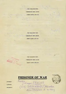 Censored: postwar period, prisoners of war, letter of a