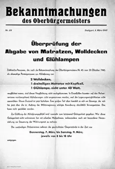 Proclamations: postwar period, proclamations, control of the