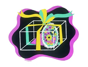 The Medici Society Ltd.: Posy in a box tied with ribbon