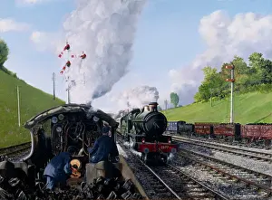 Shovelling: One for the Pot ' Fireman shovelling coal