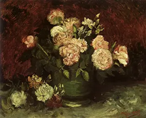 Strewn: Pot of Peonies and Roses, by Van Gogh