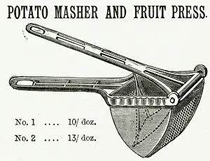 Pressing: Potato masher and fruit press 1888