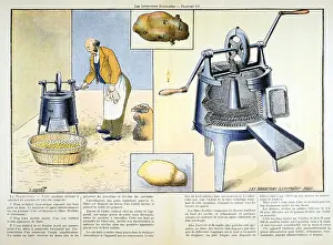Removing: Potato peeler, 1900. Machine for washing, peeling