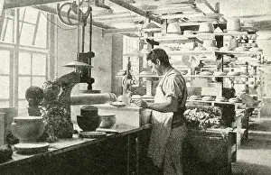 Potters: Potter making porcelain plates, Copenhagen, Denmark