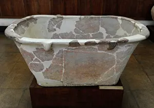 Rockefeller: Pottery bath with four loop handles used probably as a coffi
