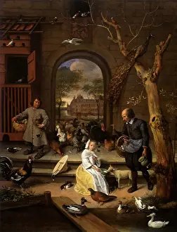 Steen: Poultry Yard, by Jan Steen