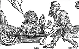Hurley: poverty, misery, Middle Ages, beggar carrying