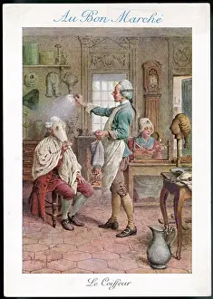Powdering: Powdering a Wig - 18th century