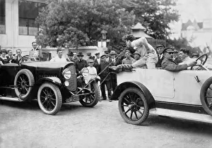 Pulls: Power artist pulls car with his teeth, 1925