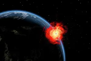 Smashing: A powerful explosion on Earth's surface from a colliding ?