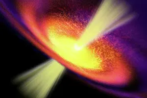 Nucleus: Powerful streams of energy spew out of a black hole in the ?