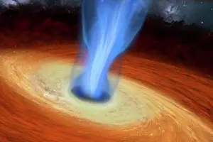 Twisted: Powerful streams of energy spew out of a black hole