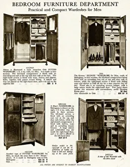 Mahogany: Practical and compact wardrobes for men 1929
