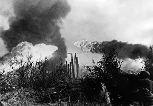 Improved: Practice with flamethrowers, 1943