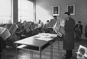 Dorms: Prague 1938, reading romm at student dorms, students
