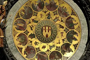 Calendar: The Prague Astronomical Clock. The calendar by Czech painter