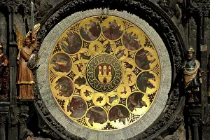 Calendar: The Prague Astronomical Clock. The calendar by Czech painter