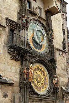 Dial: The Prague Astronomical Clock or Prague Orloj. Czech Republi