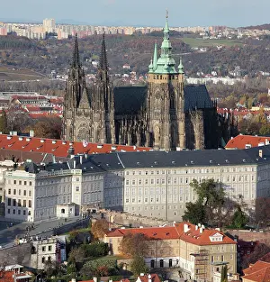 Strana: Prague Castle and St Vitus cathedral, Prague, Czech Republic