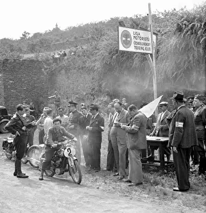 Liga: Prague, Czechoslovakia 1937, bikers in uniforms