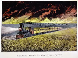 Currier: Prairie Fires of the Great West. Print published