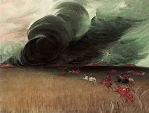 Catlin: Prairie Meadows Burning, by George Catlin