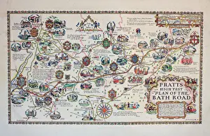 1630s: Pratt's High Test Plan of the Bath Road