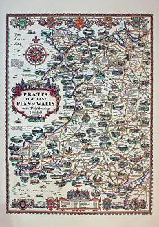 Neighbouring: Pratt's High Test Plan of Wales with Neighbouring Counties
