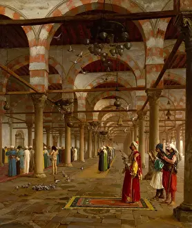 Representational: PRAYER IN THE MOSQUE, by Jean-Leon Gerome, 1871