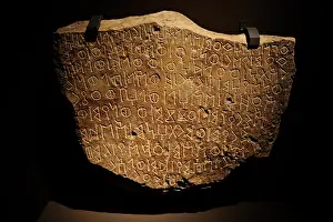 Calligraphy: Pre-Islam. Funerary stele with an Old South Arabian inscript