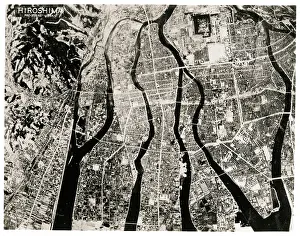 Hiroshima: Pre strike view of Hiroshima, Japan, atom bomb