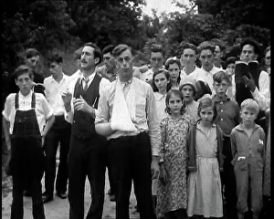 Hymns: Preacher, Albert Teaster Singing Hymns With a Crowd