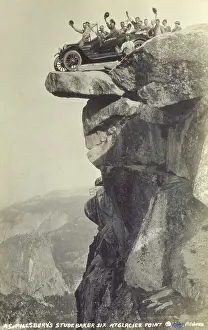 Overhanging: Precariously perched Studebaker Six - Yosemite
