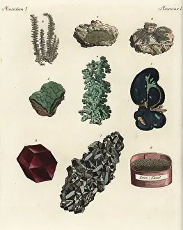 Malachite: Precious metals including gold, silver, copper and tin
