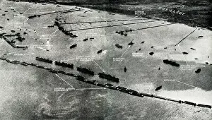 Towed: Prefabricated harbour off the French coast, WW2