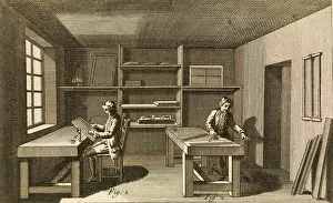 Dictionnaire: Preparation of the Encyclopedia. Plate of the