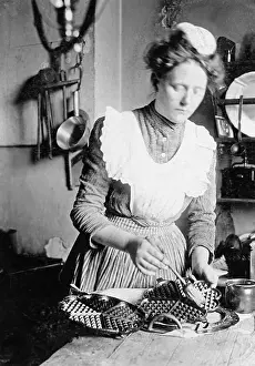 Housework: Preparation of waffles, 1910