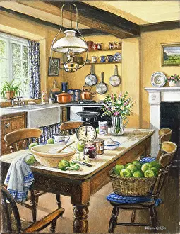 Alison: Preparing the Apples ' kitchen table