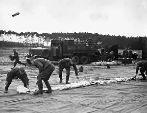 Envelope: Preparing a barrage balloon, 1939