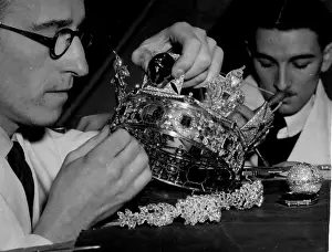 Alterations: Preparing crown for Queen Elizabeth II's coronation