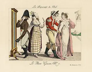 Mesangere: Preparing for a masked ball, 1800s