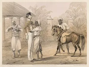 Curry: Preparing for riding in India, 1860, British raj