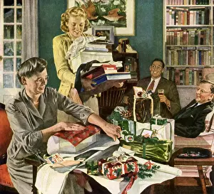 Crockwell: Present Wrapping Scene