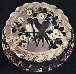 Bluebirds: Presentation Cake. With Bluebirds and Wild Roses