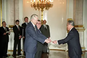 Presenting: Presenting credentials to Boris Yeltsin, 1997