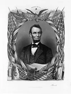 Contemplation: President Abraham Lincoln engraving