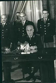 Insists: President Alejandro Lanusse of Argentina broadcasting