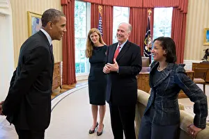 National Security Advisors: President Barack Obama with advisors in the Oval