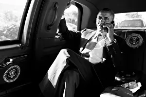21st Century: President Barack Obama in a conference call with