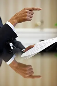 Prep: President Barack Obama gestures during a ?